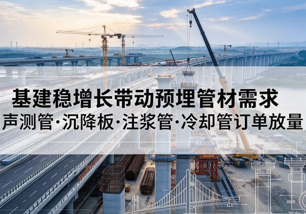 霞浦基建稳增长带动预埋监测管材需求，声测管、沉降板、注浆管订单持续放量